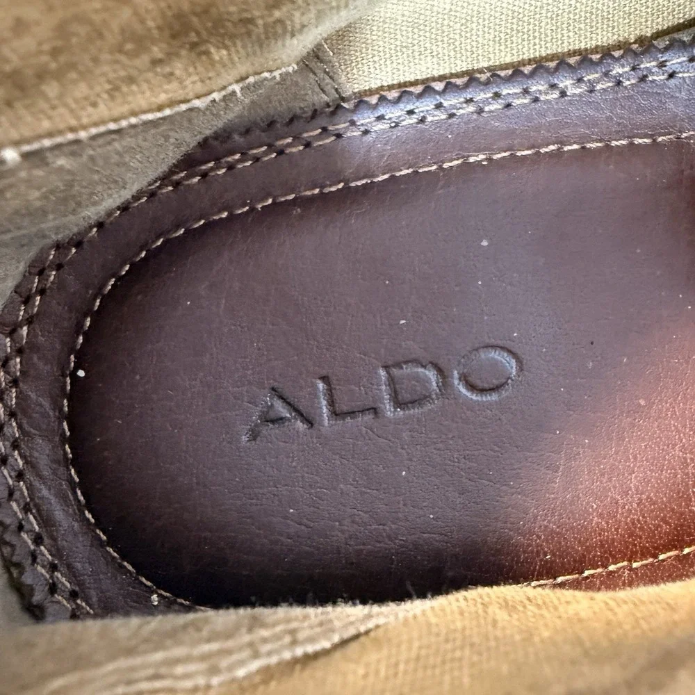 Penny Loafer Suede Mens 13 Tan Tobacco Brown Leather Aldo Classic Preppy Luxury